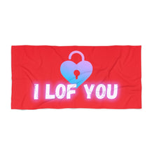 Load image into Gallery viewer, &quot;I LOF YOU&quot; Beach Towel
