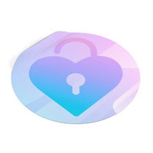 Load image into Gallery viewer, Round Vinyl LOF Heart Stickers
