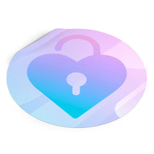 Load image into Gallery viewer, Round Vinyl LOF Heart Stickers
